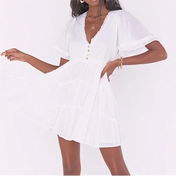show me your mumu alyssa mini dress Show Me Your Mumu Alyssa Mini Dress White Volle NWT Size XS New MSRP $158
